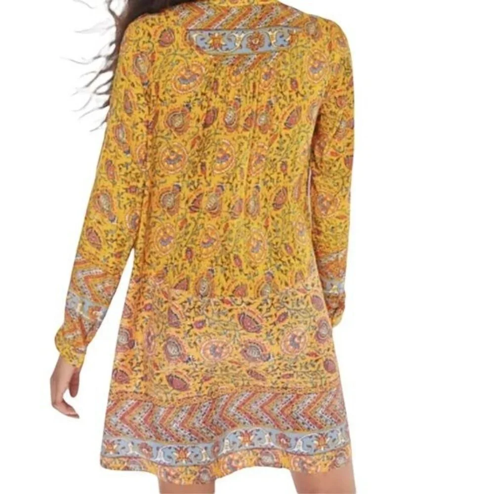 Anthropologie Tiny Ismelda Tunic Dress Yellow Multi Size Small NWT